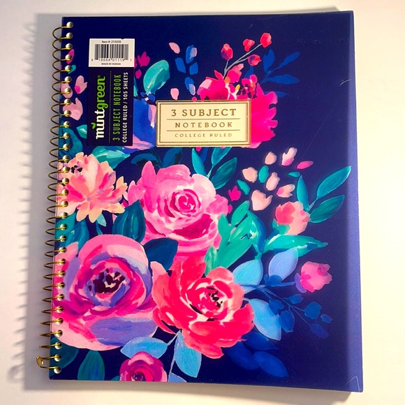 2 of MintGreen brand 3 Subject Spiral Notebook - Picture 2 of 13